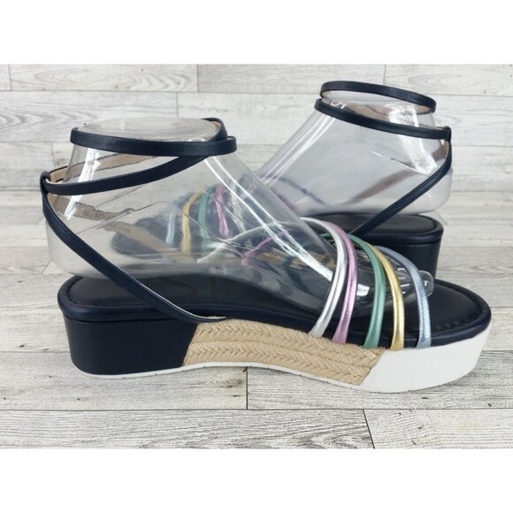 Louise Et Cie BIMO Platform Sandals Y2K Asymmetrical Straps Ankle Wrap Size 8M - Picture 6 of 14